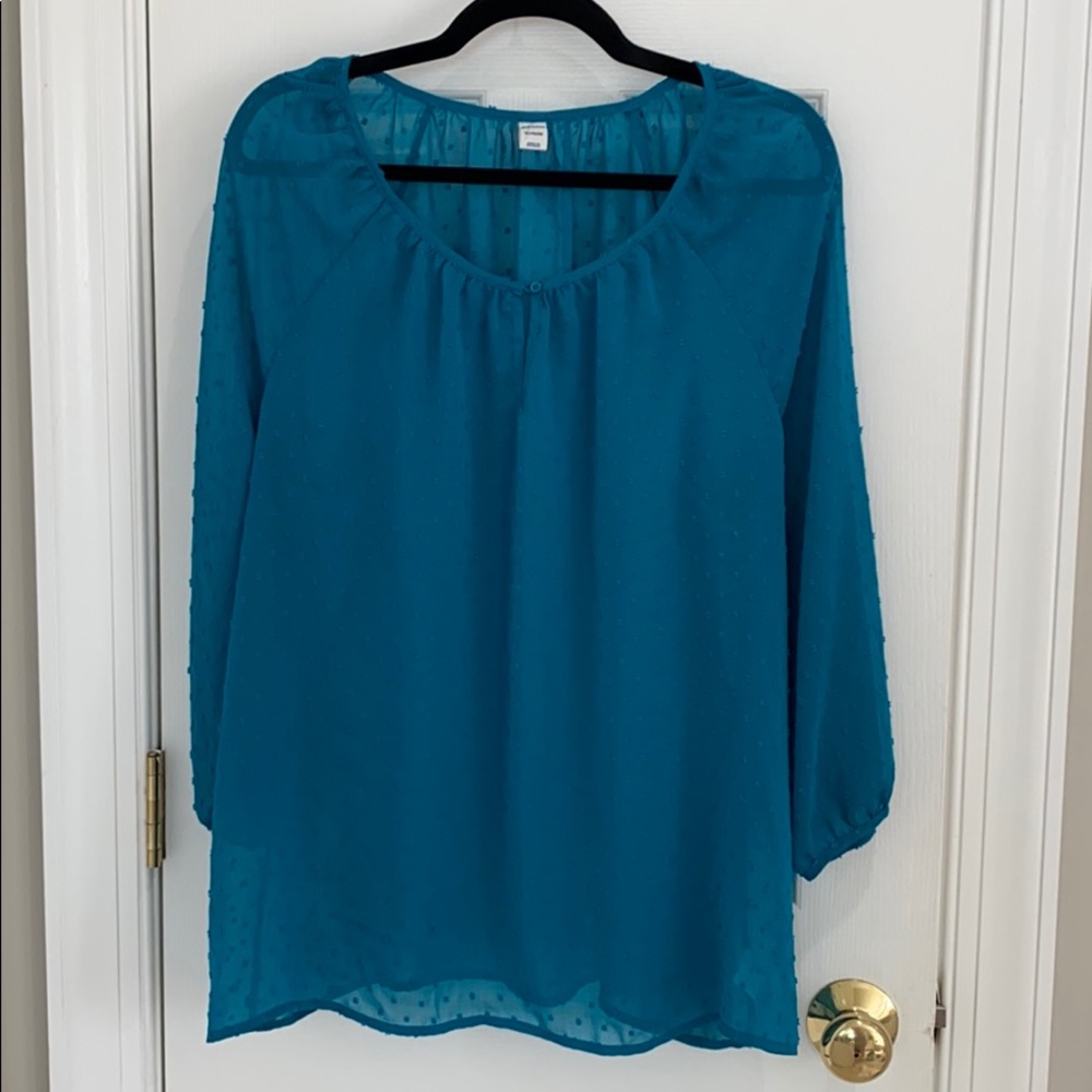 Old Navy Sheer Dot Blouse Tunic - Size XL